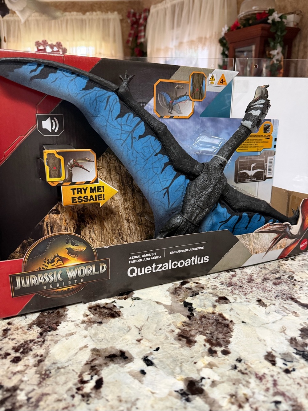 Jurassic World Rebirth Quetzalcoatlus Toy - Blue & Black